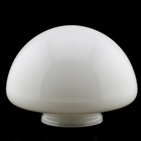 White Mushroom Cased Glass Light Shade, 3-1/4" Fitter, Milk Glass Ceiling Light Cover