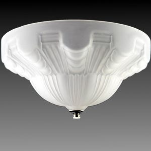 Vintage Art Deco Frosted Glass Flush Mount Ceiling Light Fixture