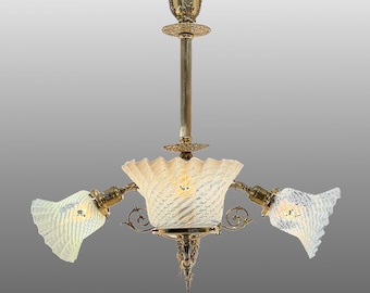 Antique 4 Globe Victorian Chandelier
