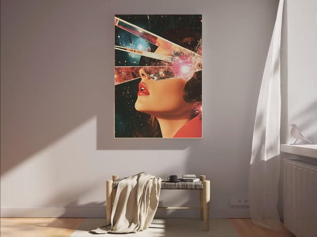 Cosmic Face Art Print Surreal Space Portrait Aesthetic Wall Decor - Etsy