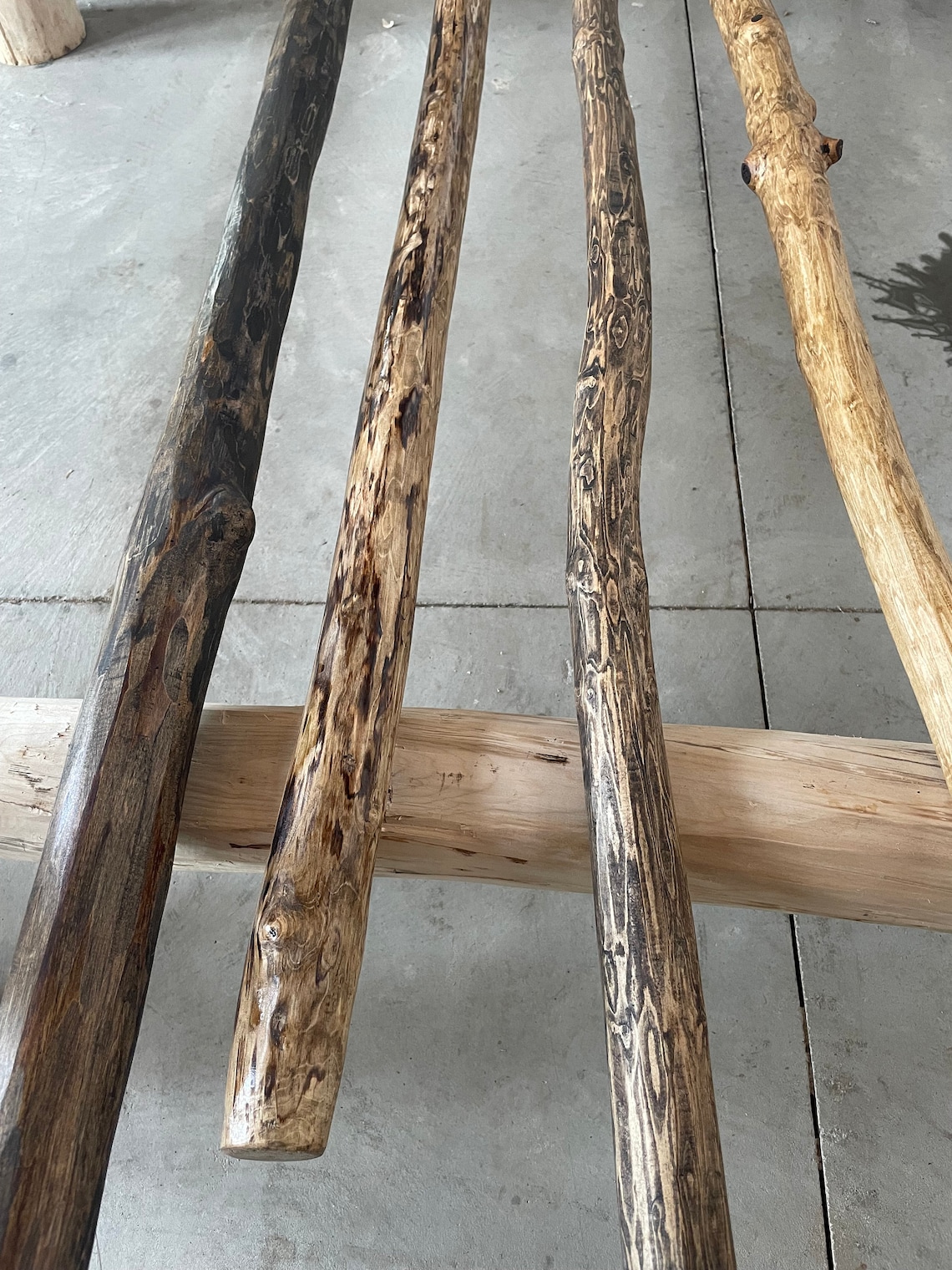 Premium Hand Carved Railing Maple Log Branch Handrail Rustic Guard ...