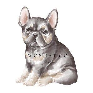 Watercolour French bulldog puppy digital print