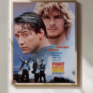 Point Break Movie Poster Vintage Surf Action Poster Art Retro Crime Film Wall Print