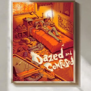 Dazed And Confused Movie Poster Retro 70s Teen Party Poster Vintage Wall Art Classic Teen Night Poster