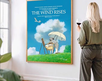 the wind rises wall art vintage posters retro wall decor film fan collectibles