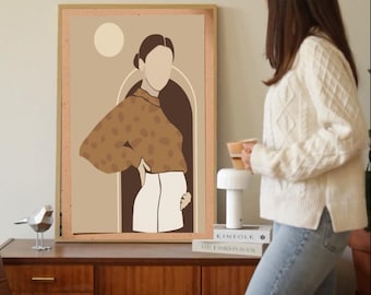 expecting mom gift modern motherhood art print pregnant woman wall art mom to be mothers day gift