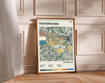 vintage the stone roses poster classic rock album artwork print iconic music wall art for fans