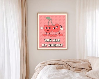 love cherry much wall art pop art cherry heart print red love core decor valentine anniversary gift