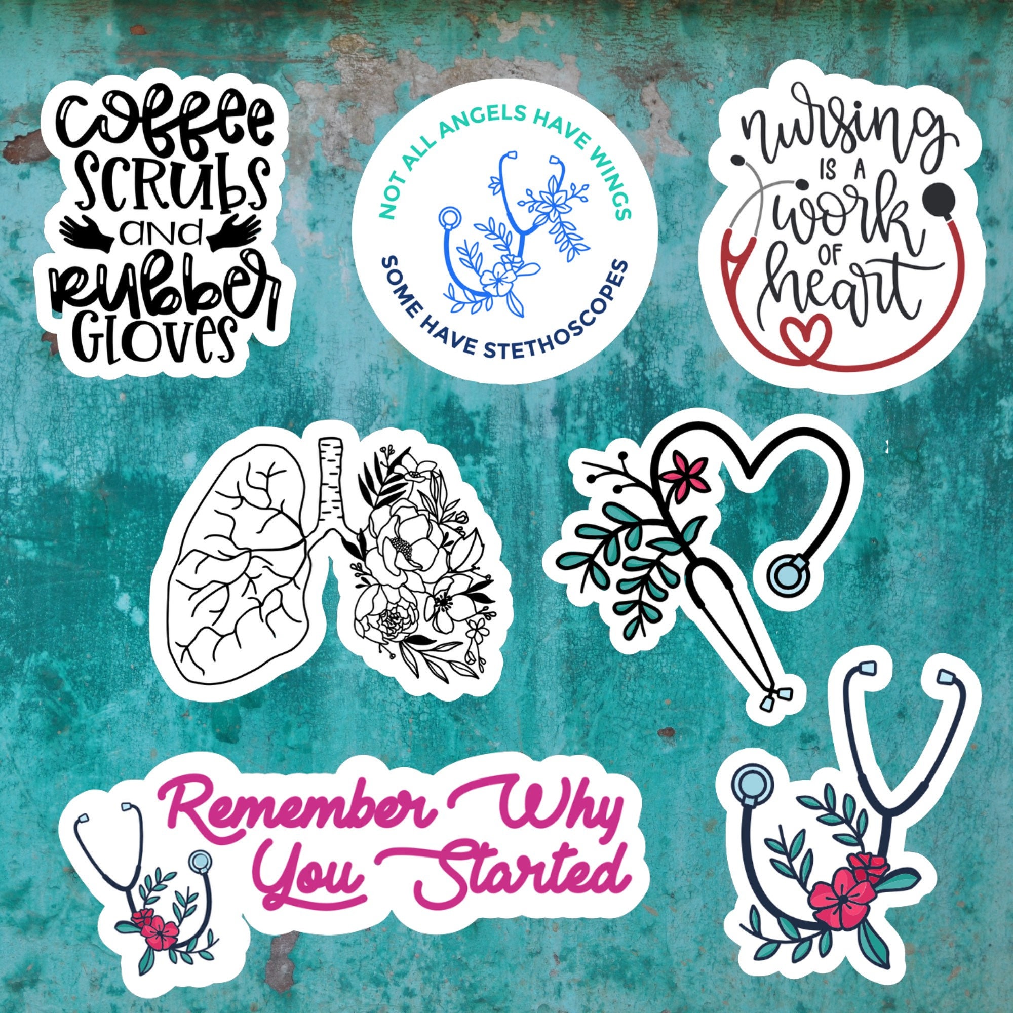 Stent Sticker Floral Stethoscope Sticker: Waterproof Medical Stickers for Laptop - Etsy