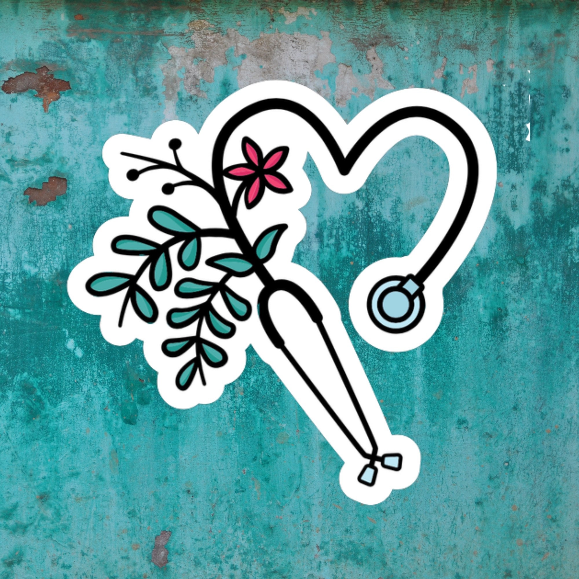 Stent Sticker Floral Stethoscope Sticker: Waterproof Medical Stickers for Laptop - Etsy