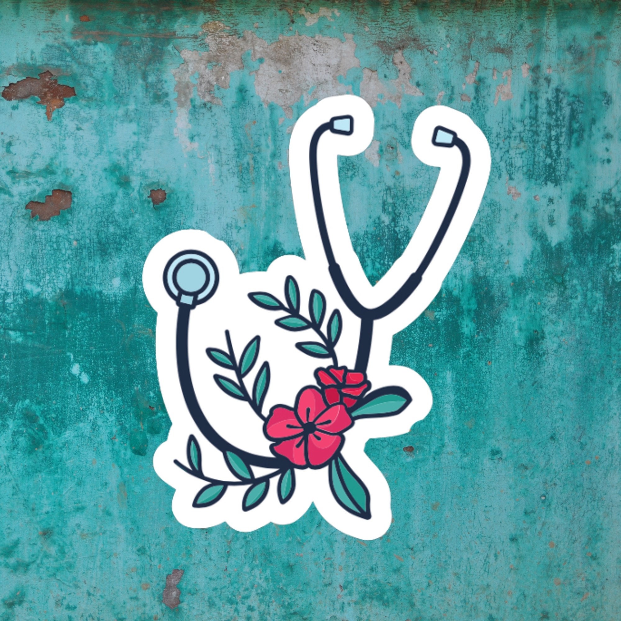 Stent Sticker Floral Stethoscope Sticker: Waterproof Medical Stickers for Laptop - Etsy