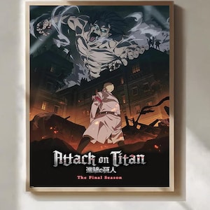 Attack On Titan Movie Poster Dark Anime Giant Poster Dystopian Wall Art Fantasy Creature Print Post Apocalyptic Decor