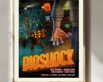 Bioshock Game Poster Retro Sci Fi Game Poster Dark Wall Art Gamer Room Decor For Bedroom Office