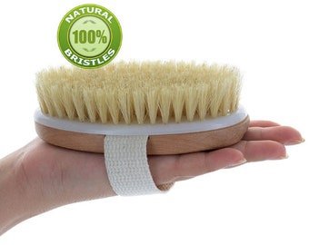 Dry Body Brush Improves Skin’s health and beauty. Remove Dead Skin & Toxins | Improve Cellulite | Exfoliates | Stimulates Blood Circulation.