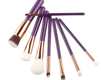 Makeup Brush Set 8pcs. Cosmetic brush/ Eye shadow Brush/Concealer/ Blend Brush/ Powder Brush/ Contour Brush.