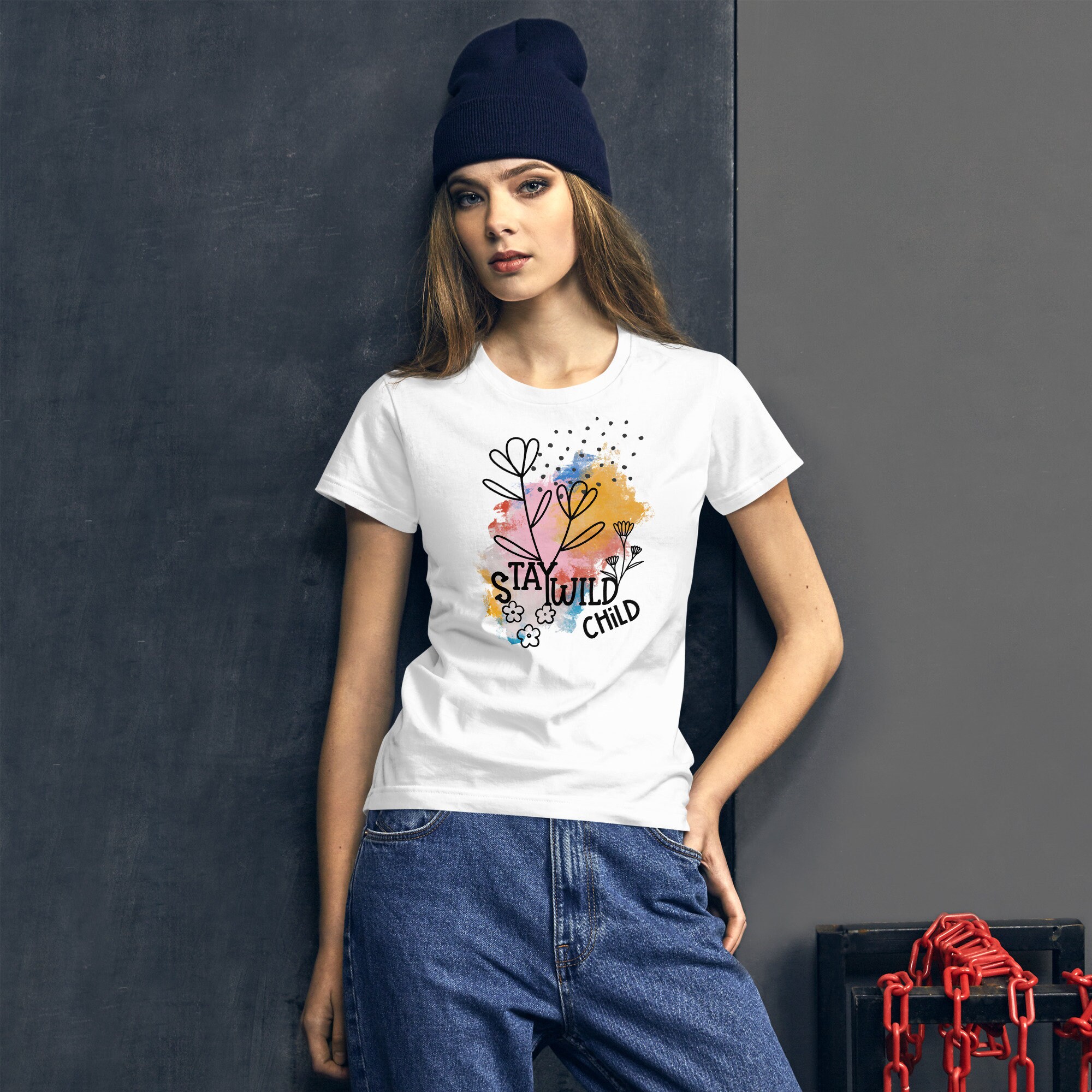 Stay Wild Child Flower Women's Short Sleeve T-shirt - Etsy