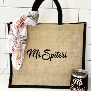 Personalised Canvas Tote Bag with Scarf & Insulated Tumbler