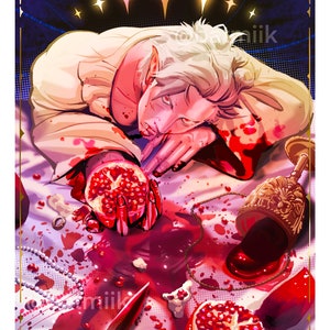 Astarion Gold Foil Trimmed Satin Print