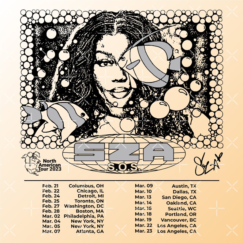 SZA Sos Tour Svg Sza Merch 2023 Shirt Sza North American - Etsy UK