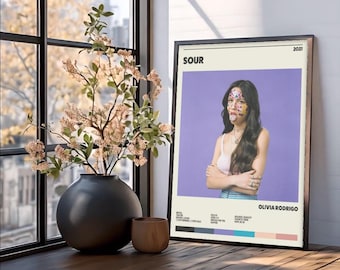 Olivia Rodrigo Sour Poster Retro Music Album Art Print Pop Music Wall Decor
