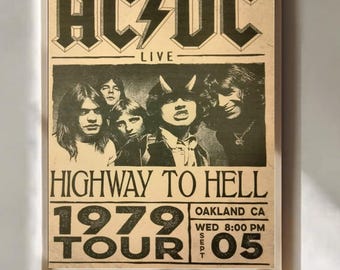 ACDC Highway to Hell 1979 Tour Poster Laminated Print - Etsy Canada