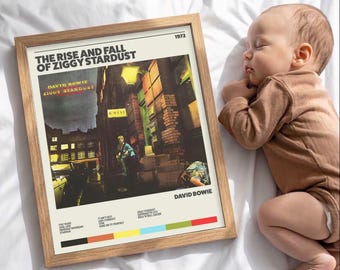 David Bowie The Rise and Fall of Ziggy Stardust Poster Retro Muziekalbum Kunstdruk Hoge Kwaliteit Wanddecoratie