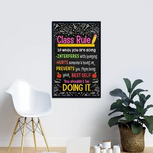 Regola di classe Se ciò che stai facendo interferisce con l'apprendimento ferisce il cuore di qualcuno Avvolto Incorniciato t – Poster