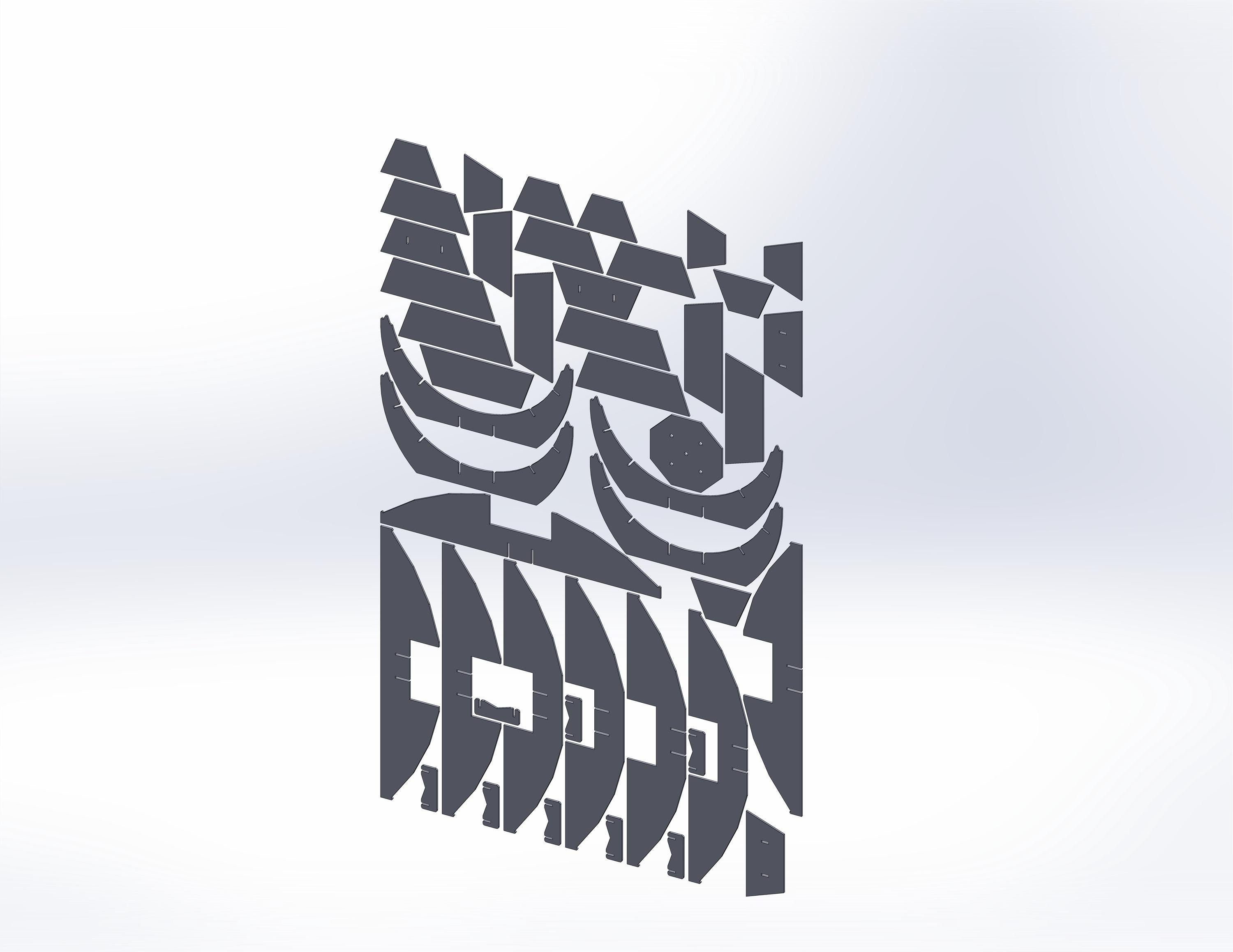 Octagonal Fire Bowl CNC Cut File | Geometric Metal Fire Pit DXF ...