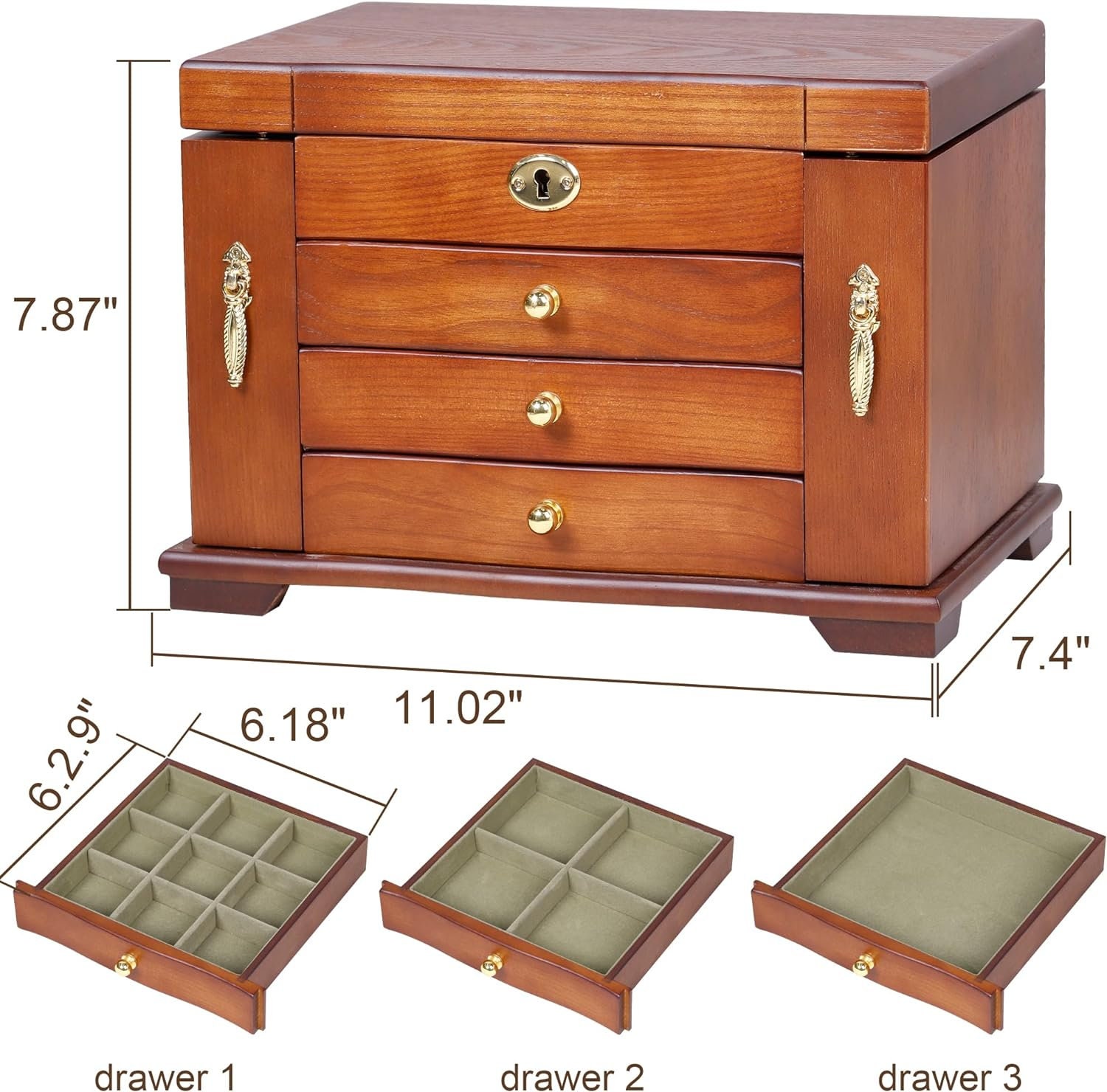 Wooden Jewelry Box Large Capacity Multifunctional Jewelry Etsy