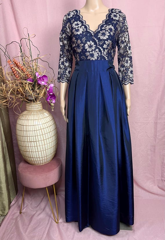 blue pattern formal dress ASHLEYlauren Style 12222