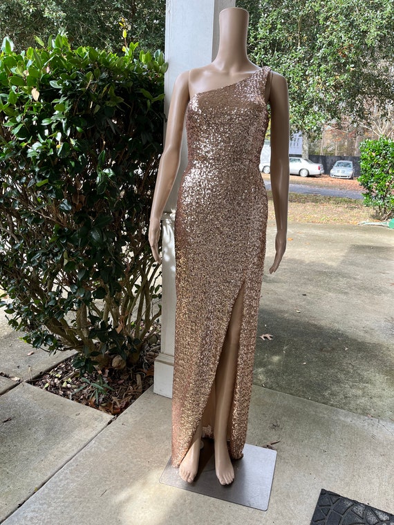 Long Gold Sequins Dress