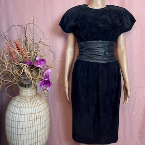 Black Leather 80’s Dress