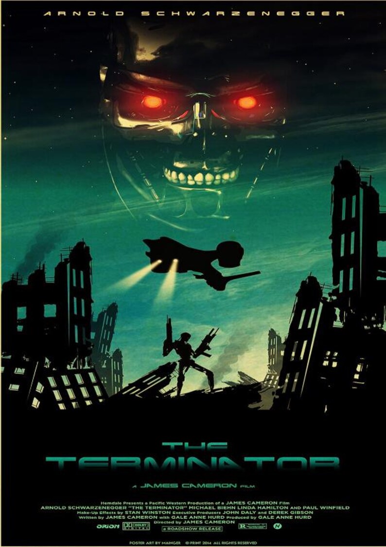 Terminator Retro Vintage Terminator Retro Poster Classic Scifi Kraft Paper Wall Decor ...