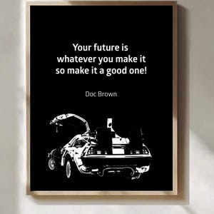 Back to the Future Doc Brown Quote Poster 80s Retro Movie Wall Art Print