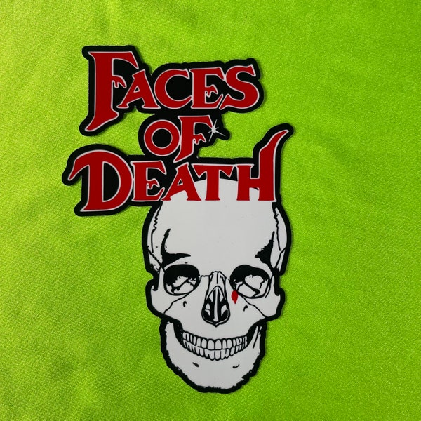 Faces Of Death Sticker | Horror Movie Die Cut Glossy Sticker | Horror Film Decal | Horror Movie Vinyl Sticker