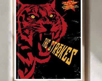 Plakat trasy koncertowej zespołu The Strokes 2006 Mountain View California Last Nite