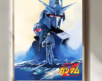 Mobile Suit Zeta Gundam Poster 1985 Japońska ilustracja