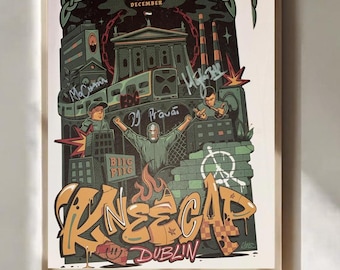 Plakat koncertowy Kneecap Live in Dublin, grudzień 2025