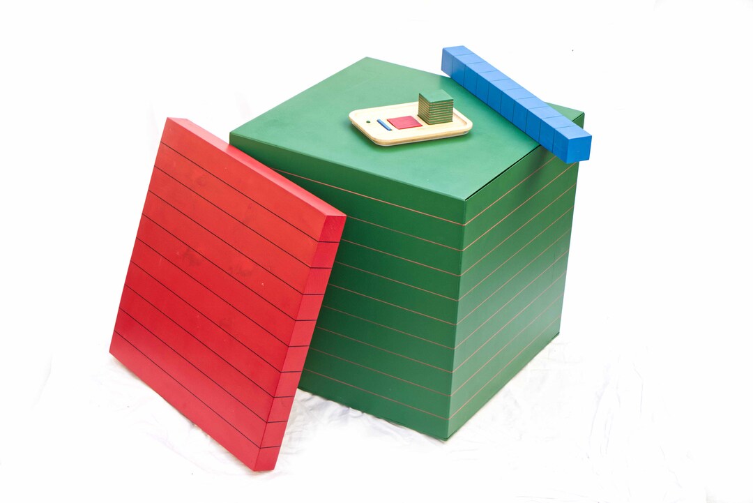 Montessori Large Cubic Set Montessori Pedagogy/wooden - Etsy