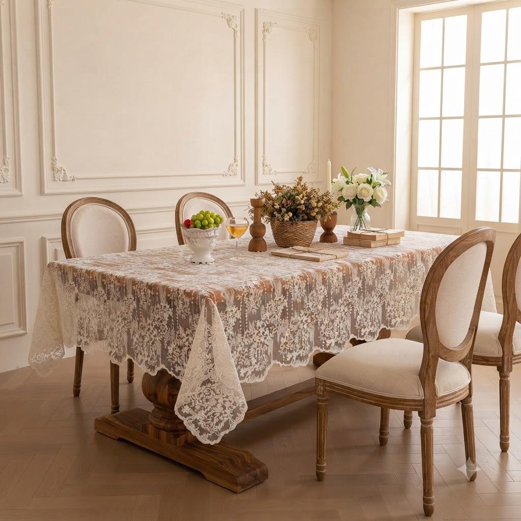 Feine vintage tischdecke