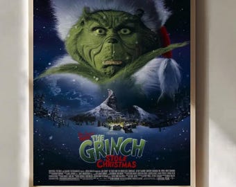 Plakat filmowy „Grinch”, wodoodporny wydruk artystyczny HD, nieoprawiona świąteczna dekoracja ścienna, prezent na święta