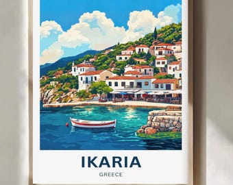 Plakat ścienny Ikaria, Grecja – krajobraz plażowy