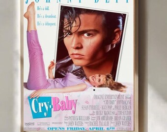 Plakat filmowy inspirowany płaczem, Johnny Depp, sztuka ścienna