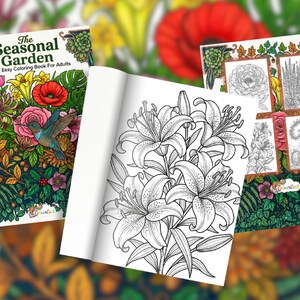 The Seasonal Garden Bold and Easy Coloring Book | Floral Botanical Coloring Book | Nature Garden Coloring Pages | Relaxing Adult Coloring Book