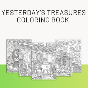 Printable Vintage Objects Coloring Pages | Cozy Vintage Coloring Book PDF | Antique Objects Coloring Pages | Instant Download for Adults