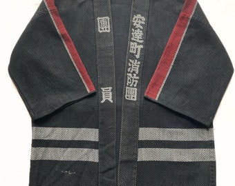 Firefighter hanten, sashiko, firefighting uniform, vintage, retro, antique, happi coat, for adults. happi jacket