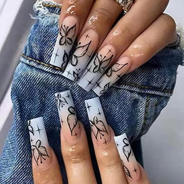 Glue on Fake Nails Etsy