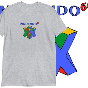 Innuendo 69 T Shirt | Novelty 90s Art Parody Shirt | Funny Gamer Tee Shirt