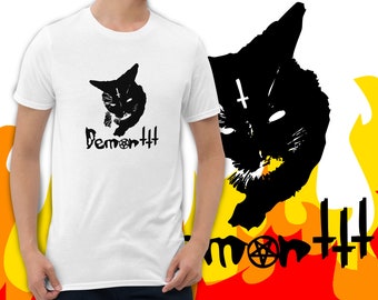 Bad Kitty T-Shirt | Demon Cat Shirt | Evi Themed Cat Shirt | Edgy Halloween Design