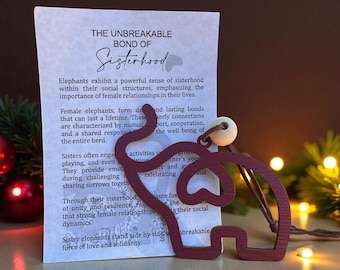 Elephant Sisterhood Ornament , Unique Friendship Ornament, Best Friends Gift, Friendship Circle Gift, Circle of Love, Loyalty And Sisterhood